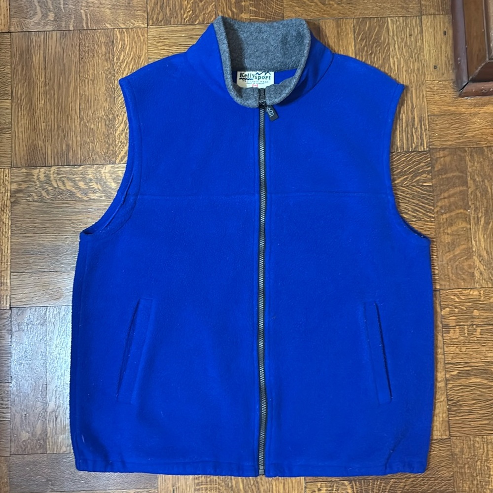 KellySport fleece royal blue vest, medium, made in Canada